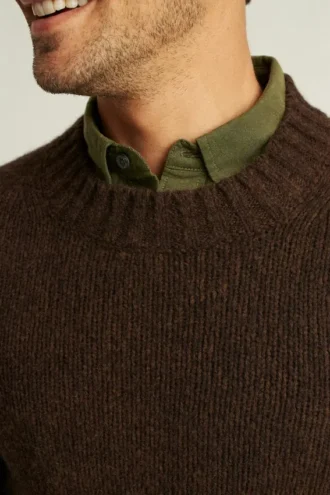 Alpaka-Wollpullover mit Rundhalsausschnitt