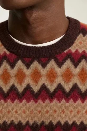 Argyle Fair Isle Rundhalspullover