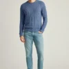 Baumwoll-Crew-Shirt mit Zopfmuster Baumwoll-Crew-Shirt mit Zopfmuster