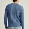 Baumwoll-Crew-Shirt mit Zopfmuster Baumwoll-Crew-Shirt mit Zopfmuster
