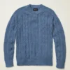 Baumwoll-Crew-Shirt mit Zopfmuster Baumwoll-Crew-Shirt mit Zopfmuster