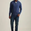 Baumwoll-Kaschmir-Pullover mit halbem Reißverschluss Baumwoll-Kaschmir-Pullover mit halbem Reißverschluss