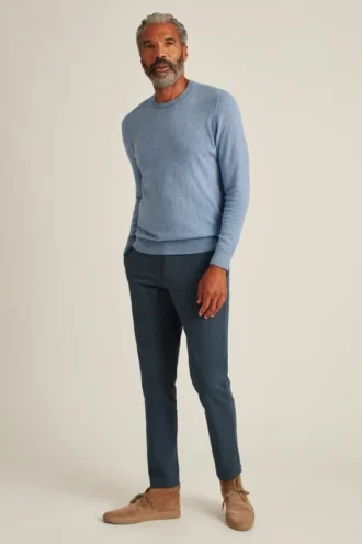 Baumwoll-Kaschmir-Pullover mit Rundhalsausschnitt