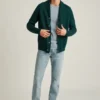Baumwoll-Leinen-Strickjacke