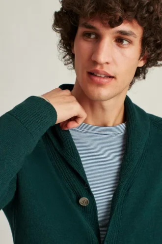 Baumwoll-Leinen-Strickjacke