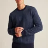 Baumwollpullover mit strukturierten Streifen Baumwollpullover mit strukturierten Streifen
