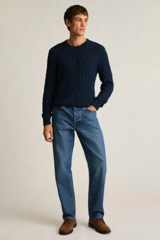 Baumwollpullover mit Zopfmuster von Bonobos | In Italien gewebter Winter-Style