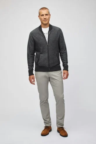 Bomber-Pullover aus Baumwolle und Kaschmir