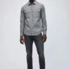 Chambray-Hemd mit Fleckenmuster Chambray-Hemd mit Fleckenmuster