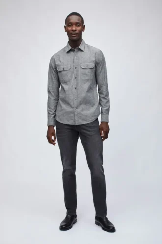 Chambray-Hemd mit Fleckenmuster