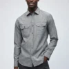 Chambray-Hemd mit Fleckenmuster Chambray-Hemd mit Fleckenmuster