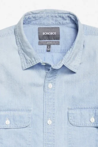 Chambray-Hemd mit Knopfleiste