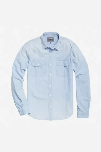 Chambray-Hemd mit Knopfleiste