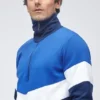 Colorblock-Pullover mit halbem Reißverschluss