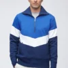 Colorblock-Pullover mit halbem Reißverschluss