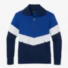 Colorblock-Pullover mit halbem Reißverschluss