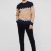 Crew-Neck-Pullover mit Farbblock-Design Crew-Neck-Pullover mit Farbblock-Design