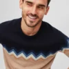 Crew-Neck-Pullover mit Farbblock-Design Crew-Neck-Pullover mit Farbblock-Design