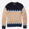 Crew-Neck-Pullover mit Farbblock-Design Crew-Neck-Pullover mit Farbblock-Design