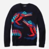 Crocodile-Pullover mit Rundhalsausschnitt
