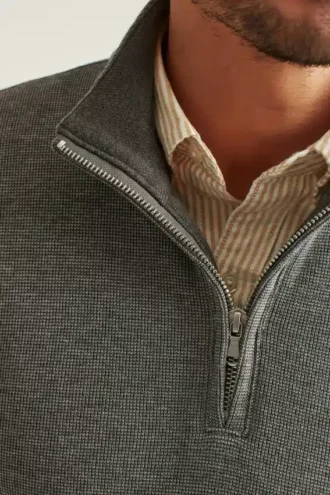 Daily Grind Piqué-Sweatshirt mit halbem Reißverschluss