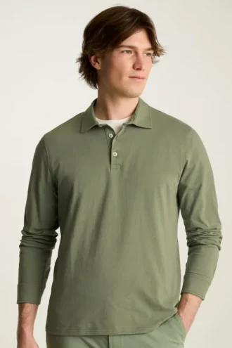 Das Langarm-Poloshirt aus Bio-Baumwolle