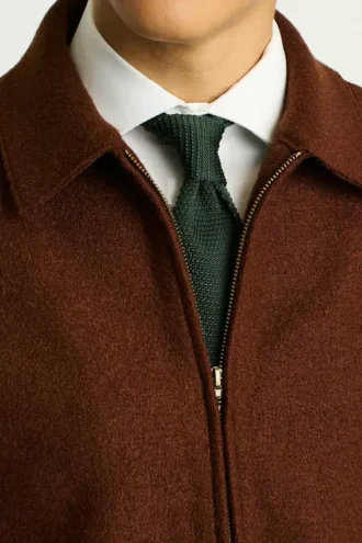 Deckjacke aus italienischer gebürsteter Wolle