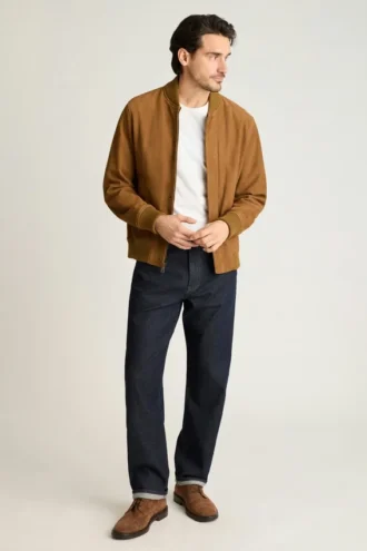 Die Bomberjacke aus Wildleder Die Bomberjacke aus Wildleder
