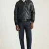 Die Bowery Leder-Bomberjacke Die Bowery Leder-Bomberjacke