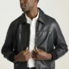 Die Bowery Leder-Bomberjacke Die Bowery Leder-Bomberjacke