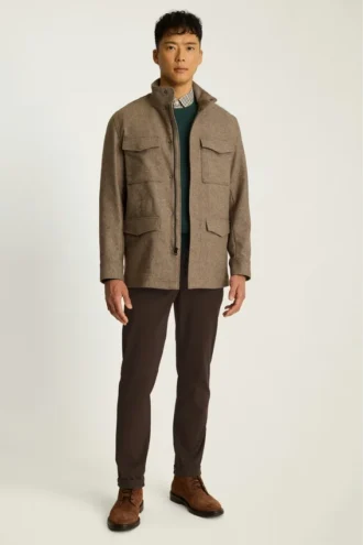 Die italienische Vier-Taschen-Feldjacke aus Wolle Die italienische Vier-Taschen-Feldjacke aus Wolle