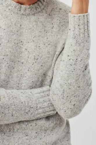 Donegal-Pullover mit Rundhalsausschnitt