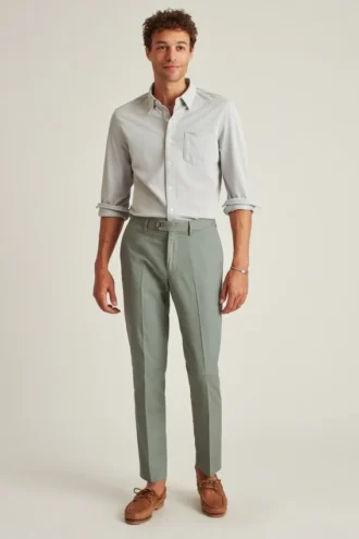 Edle Chinos aus Baumwoll-Leinen