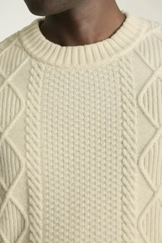 Extrafeiner Merino-Zopfmusterpullover | Weicher Zopfmusterpullover aus Merinowolle