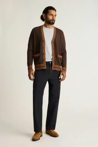 Extrafine Merino Retro-Strickjacke