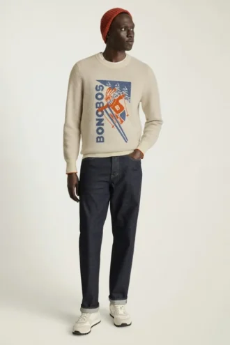 Extrafiner Merino-Ski-Bunny-Pullover | Retro-Après-Ski- & Ski-Pullover