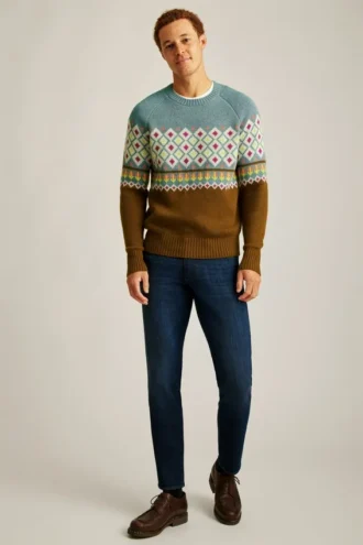 Fair-Isle-Pullover mit Rundhalsausschnitt