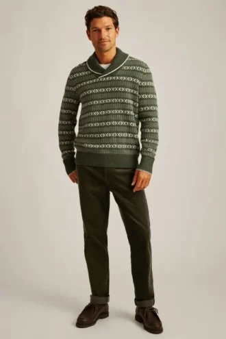 Fair-Isle-Pullover mit Schalkragen