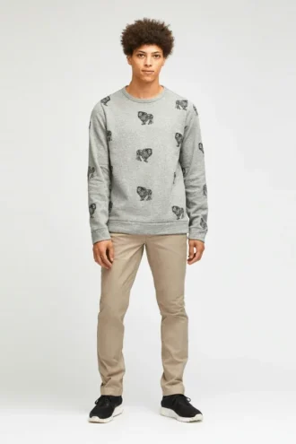 Fleece-Sweatshirt mit Rundhalsausschnitt