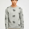 Fleece-Sweatshirt mit Rundhalsausschnitt