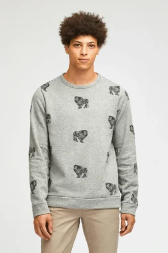 Fleece-Sweatshirt mit Rundhalsausschnitt