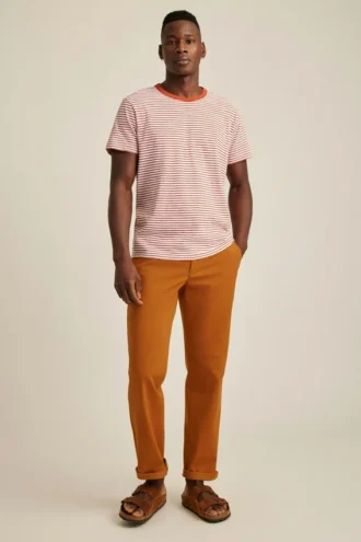 Gestreiftes Slub-T-Shirt Gestreiftes Slub-T-Shirt
