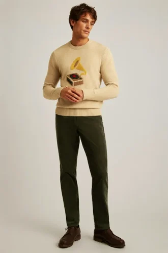 Gramophone-Pullover mit Rundhalsausschnitt Gramophone-Pullover mit Rundhalsausschnitt