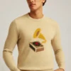 Gramophone-Pullover mit Rundhalsausschnitt
