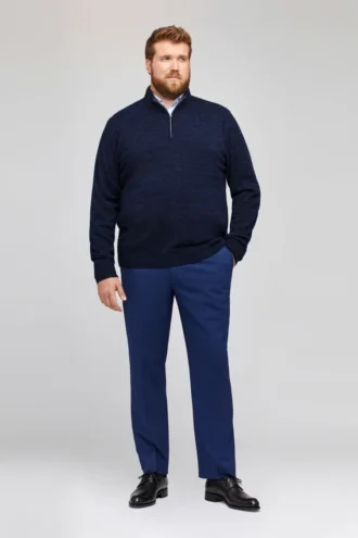 Halb-Reißverschluss-Pullover aus Baumwolle und Kaschmir