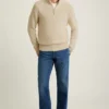 Halbzip-Pullover aus Baumwoll-Leinen Halbzip-Pullover aus Baumwoll-Leinen