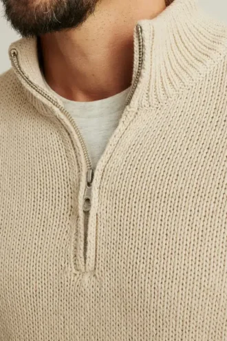 Halbzip-Pullover aus Baumwoll-Leinen