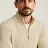Halbzip-Pullover aus Baumwoll-Leinen Halbzip-Pullover aus Baumwoll-Leinen
