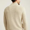 Halbzip-Pullover aus Baumwoll-Leinen Halbzip-Pullover aus Baumwoll-Leinen