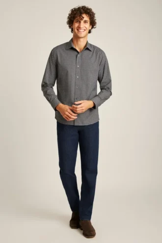 Hemd für Büro und Abend – Button-Down-Hemd zum Tragen über der Hose